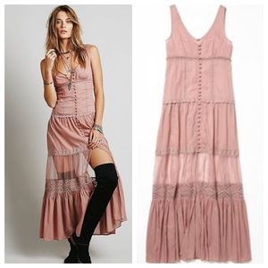 NWOT Free People Victoria Button Front Maxi